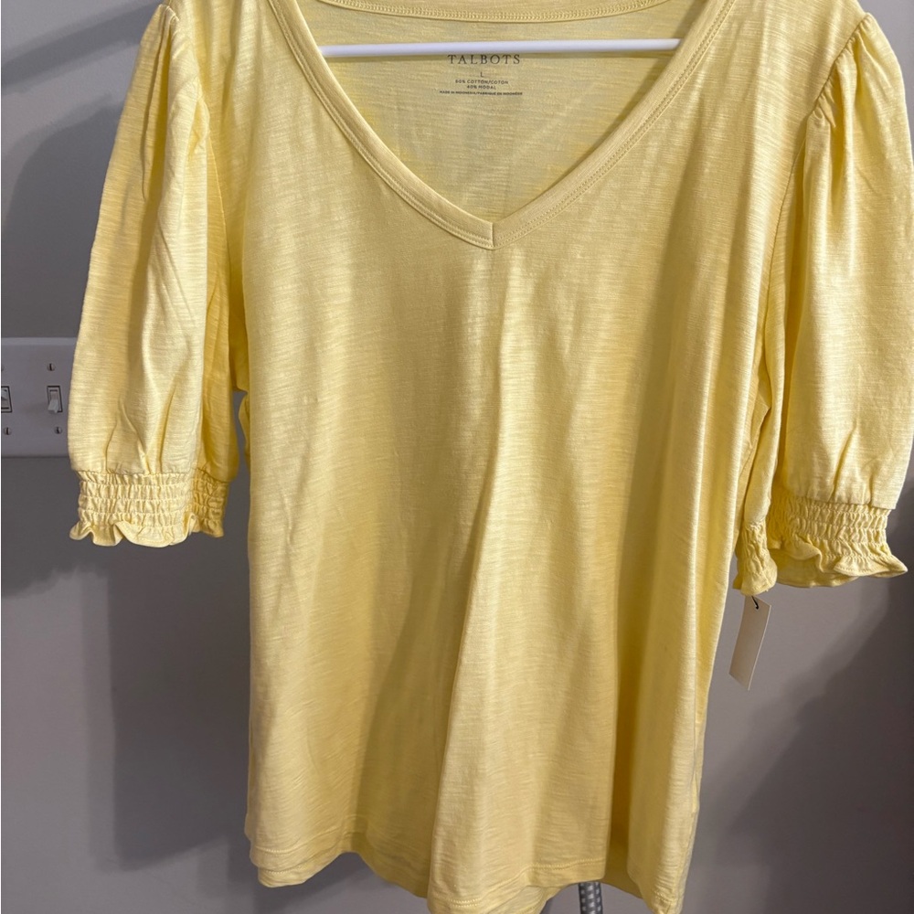 Brand new yellow Talbots top- size L.